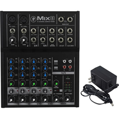 Mix8 8-Channel Mixer, Low Noise + Rockville DI Box + Cable