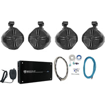 RWB90B 8" Wakeboard Tower Speakers 2-Pack + KRYPTON MF4 Amplifier Bundle