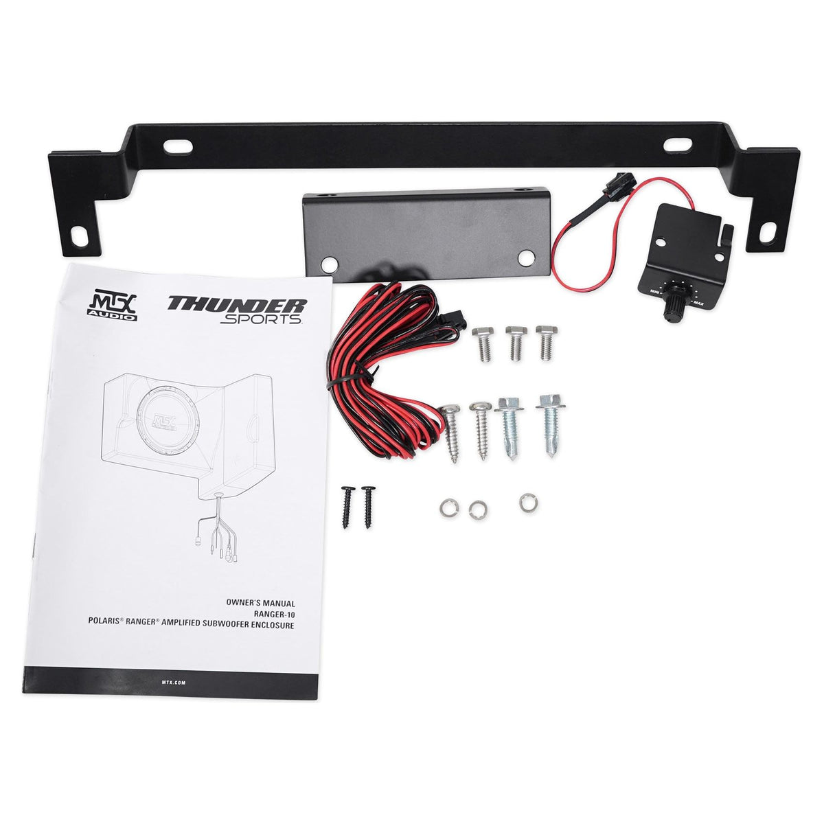 10" 500w Powered Under-Seat MTX Subwoofer+Enclosure For 2014-17 Polaris Ranger