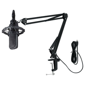 Audio Technica AT4033A Condenser Recording Microphone+Shockmount+Case+Boom Arm