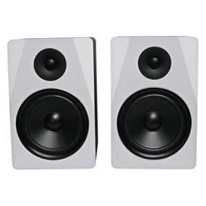 Pair Rockville APM8W 8" 500 Watt Powered USB Studio Monitor Speakers+29" Stands