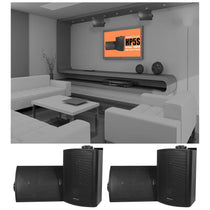 (4) HP5S-8 Black 5.25" Outdoor/Indoor Home Theater Swivel Speakers