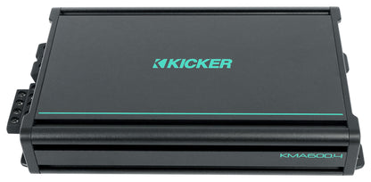 KICKER 48KMA6004 600 Watt 4-Channel Marine Boat Amplifier+Amp Kit KMA600.4
