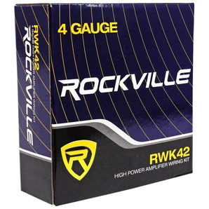 Rockville RWK42 4 Gauge 4 Chan Car Amp Wiring Installation Wire Kit (2) RCA's