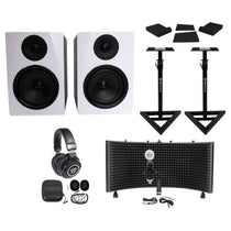 APM6W 6.5" 350W Studio Monitors+Stands+Pads+Headphones+Mic+Shield