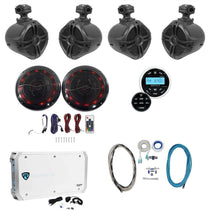 RWB70B Black 4-Pack + LED 6.5" 2-Pack + Receiver + 6-Channel Amp Bundle
