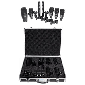 AKG Drum Set Session I (7) Microphone Kit w/ Bass/Overhead/Snare/Tom+Clamps+Case