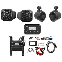 Bluetooth Receiver, Front Speakers & 6.5" Rockville Tower Speakers for Ranger XP1000