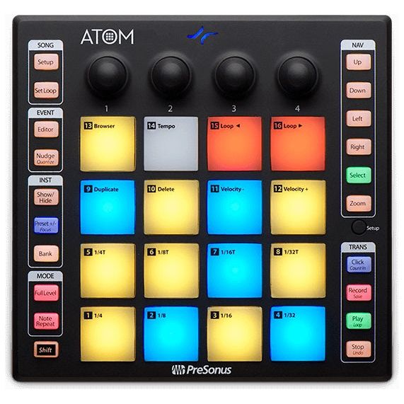 PRESONUS ATOM 16 Pad USB MIDI RGB DJ Controller+Studio One Software+Headphones