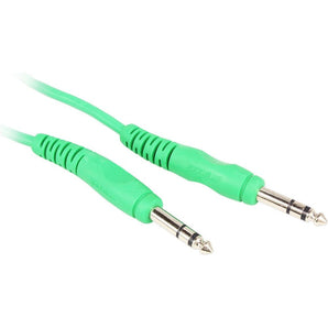 Rockville RCTR103G 3' 1/4'' TRS to 1/4'' TRS Balanced Cable, Green, 100% Copper