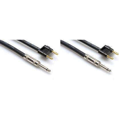 2 SKJ-615BN 15' 1/4" TS to Dual Banana Speaker Cables