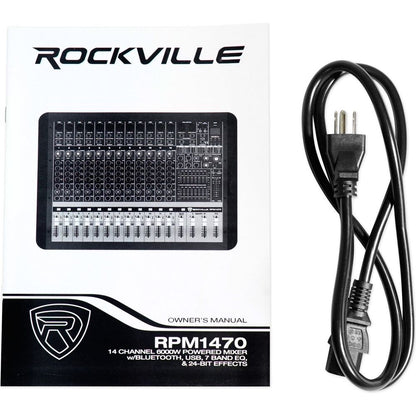 (2) RSG12.24 Dual 12" 2000W 3-Way DJ/Pro PA Speakers + 14-Ch Mixer w/USB
