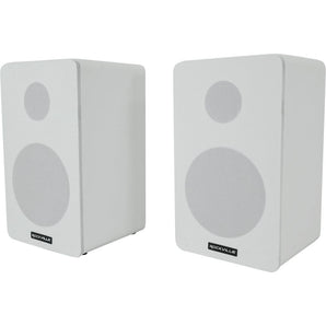 Pair Rockville RockShelf 58W 360w White 5.25" Home Theater Bookshelf Speakers/8 Ohm