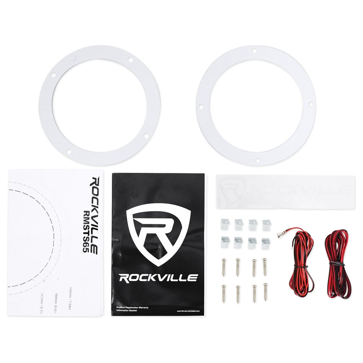 RMSTS65W White 6.5" Marine Speakers 4-Pack + KRYPTON MF4 Amplifier Bundle
