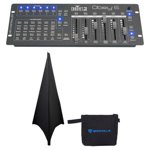 Chauvet DJ Obey 6 Compact Universal 6-Channel DMX DJ MIDI FX Controller + Scrim