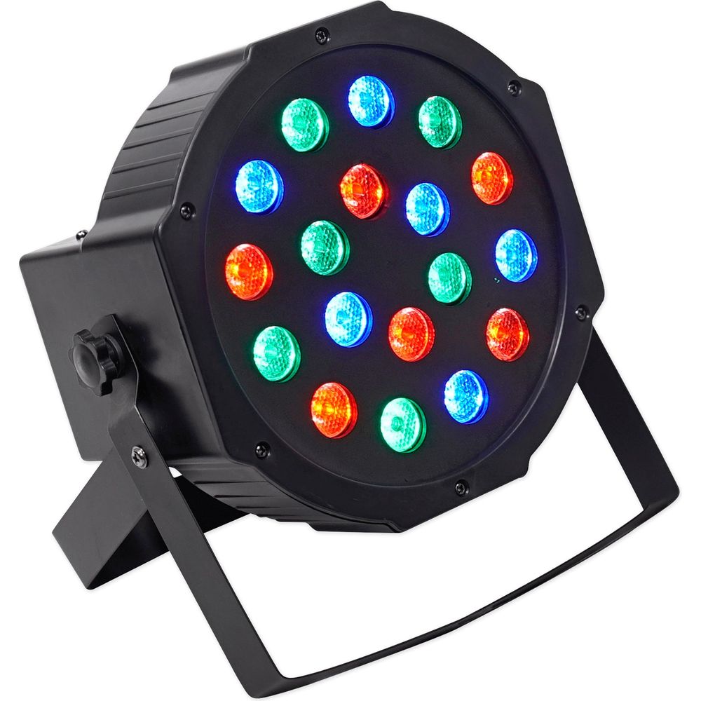 (2) Rockville Tripod DJ PA Speaker Stands+Carry Case+Scrims+(2) RGB Par Lights