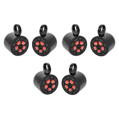 (6) RKL65MBW 6.5" 700W Marine Wakeboard LED Speakers + (6) MAC65B Black Pod Enclosures
