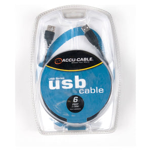 Accu-Cable USBAMAF6 6 Foot USB A Male To USB A Female Cable American DJ