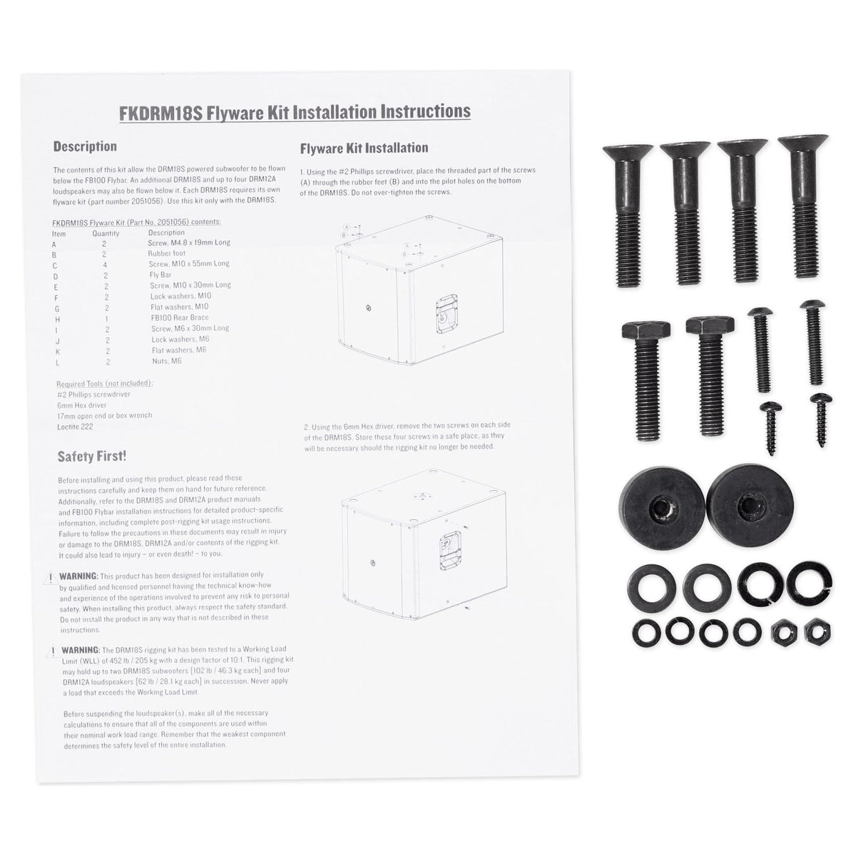 Mackie FKDRM18S Flyware Kit for DRM18S+DRM18S-P Subwoofers (FB100 Required)