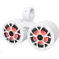 Dual 6.5" 700w Marine Wakeboard LED Speakers+2 Color Grilles