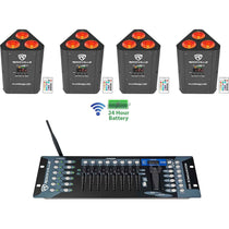 RockWedge LED 4-Pack + ROCKFORCE W2 Controller Bundle