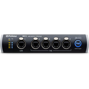 PRESONUS SW5E 5-Port AVB Switch w/ PoE, Rack Mountable+Headphones+(2) Mics+Cases