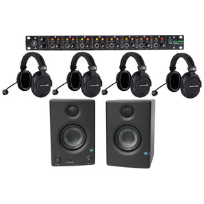 4) Beyerdynamic DT 290 MKII 250 Ohm Broadcasting Headsets+Headphone Amp+Monitors