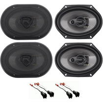 RV68.3A 6x8 Car Speakers 2-Pack + Ford Speaker Harness Bundle