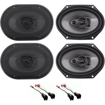 RV68.3A 6x8 Car Speakers 2-Pack + Ford Speaker Harness Bundle