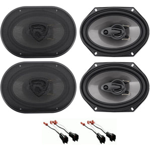Rockville 6x8" Front+Rear Speaker Replacement For 1999-04 Ford F-250/350/450/550