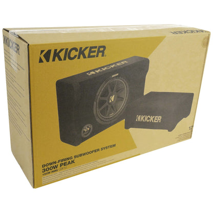 KICKER 48CDF124 Comp12 12" 300w Down Firing Car Subwoofer+Mono Amplifier+Amp Kit