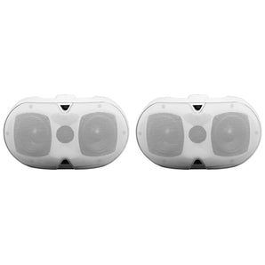 (2) Rockville D4-8 White Dual 4" Wall Mount Swivel Outdoor Home Patio Speakers