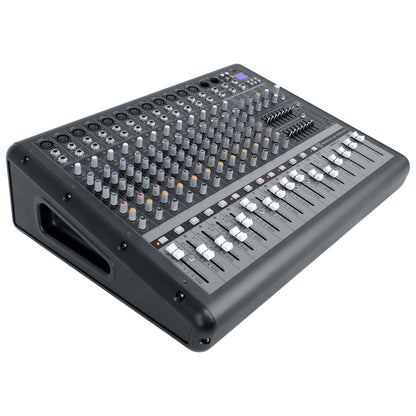 (2) DRM12A-P 2000W Passive PA Speaker Bundle with Powered Mixer & Stands