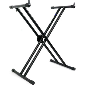 Rockville Double X Braced Keyboard Stand w Push Button Lock For Roland GO:KEYS