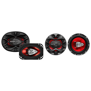 2) Boss 6.5" 300W+2) 4x6" 250W 3-Way Full Range Car Audio Speakers Chaos Series