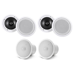(4) Rockville HC85 8" 700 Watt In-Ceiling Home Theater Speakers+JBL Subwoofers