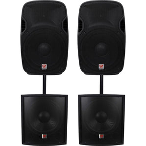 (2) Rockville SPGN158 15" 8-Ohm 1600 Watt DJ PA Speakers+Passive Subwoofers Subs