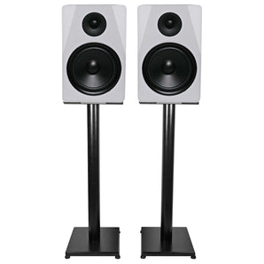 Pair Rockville APM8W 8" 500 Watt USB Studio Monitor Speakers+Black 29" Stands