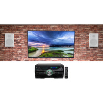 4000W Bluetooth DVD Receiver with (1) Pair 5.25" White Wall-Mount Speakers