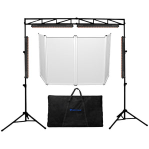 Rockville RFAAW DJ Facade Booth+Bag+Scrim+(4) Rechargeable Light Strips+Truss