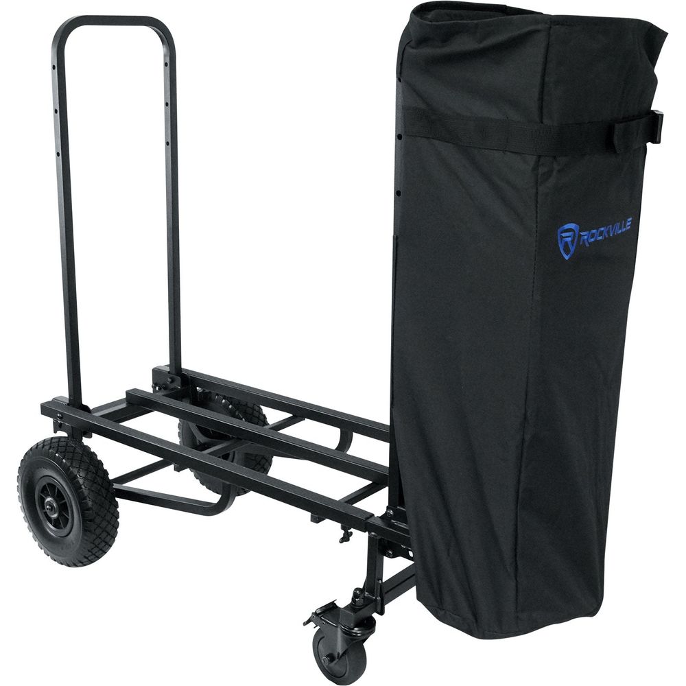 Rock Cart Pro DJ Equipment Transport Roller Car+Mic/Speaker Stand Bag