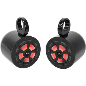 (2) Rockville RKL65MBW 6.5" 700w Marine Wakeboard LED Speakers+(2) Color Grilles
