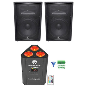 (2) JBL Pro JRX215 1000 Watt 15" Inch DJ P/A Speakers+Wireless DMX Par Light