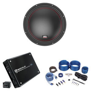 MTX 5510-22 10" 800 Watt DVC 2-ohm Car Audio Subwoofer+Mono Amplifier+Amp Kit