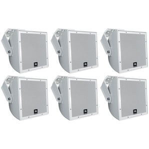 (6) JBL AWC82 8" White Indoor/Outdoor 70V Surface Mount Commercial Speakers