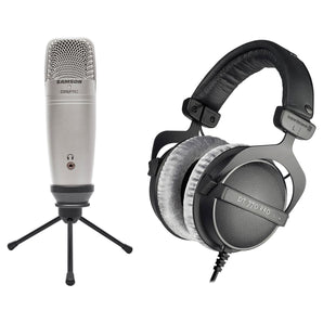 Samson C01U Pro Recording Podcasting Podcast Microphone+Beyerdynamic Headphones
