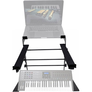 Rockville Dual Shelf Laptop+Controller Stand for Arturia Keylab MKII 49 Keyboard