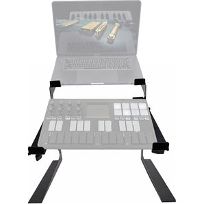 Rockville Dual Shelf Laptop+Controller Stand for Korg nanoKEY Keyboard