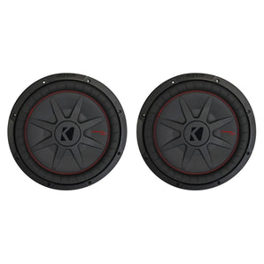 (2) Kicker 48CWRT122 COMPRT12 2000W 12" DVC 2-Ohm Shallow Car Subwoofers Subs