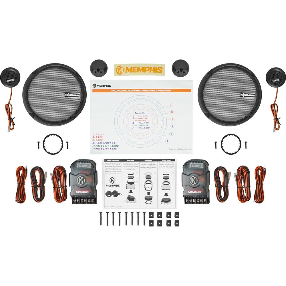 Memphis Audio PRX60C 6.5" 100 Watt Component Car Speakers w/Crossovers